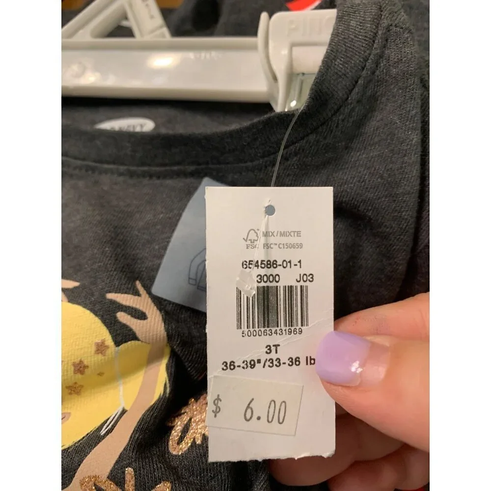 NWT Old Navy Ballerina Print Long Sleeve T-Shirts Size 3T 2 Piece Bundle AC3
